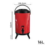 SOGA 4.2 gal Stainless Steel Insulated Milk Tea Barrel Hot and Cold Beverage Dispenser Container with Faucet Red
