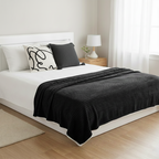 SOGA 3PC Cozy Home Set – Flannel Throw Blanket with Decorative Pillow Covers (Knit & Abstract Design)