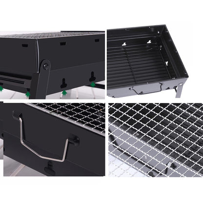 SOGA 2X 43cm Portable Folding Thick Box-Type Charcoal Grill for Outdoor BBQ Camping