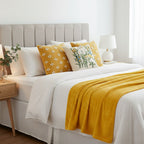 SOGA 3PC Cozy Home Set – Striped Flannel Throw Blanket with Decorative Pillow Covers (Botanical Garden & Diamond Elegance Design)