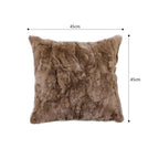 SOGA 45cm  LuxeFur Plush Brown Pillowcase