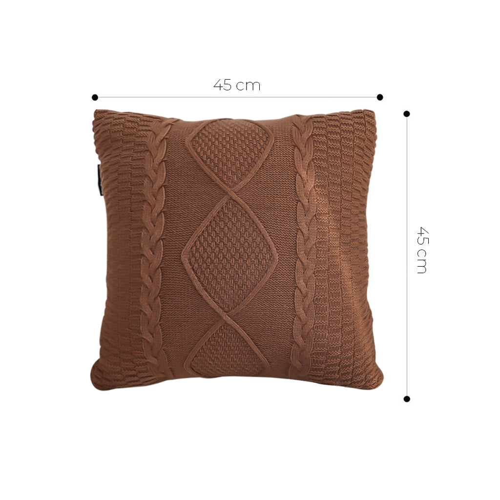 SOGA 45cm Sohobo Rectangle Knitted Cushion Cover with Boho Fringe