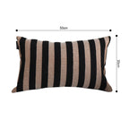 SOGA 30x50cm Black & Tan Striped Rectangular Pillowcase
