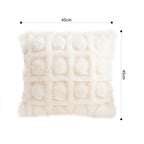 SOGA 45cm Cream Pom-Pom Grid Pillowcase