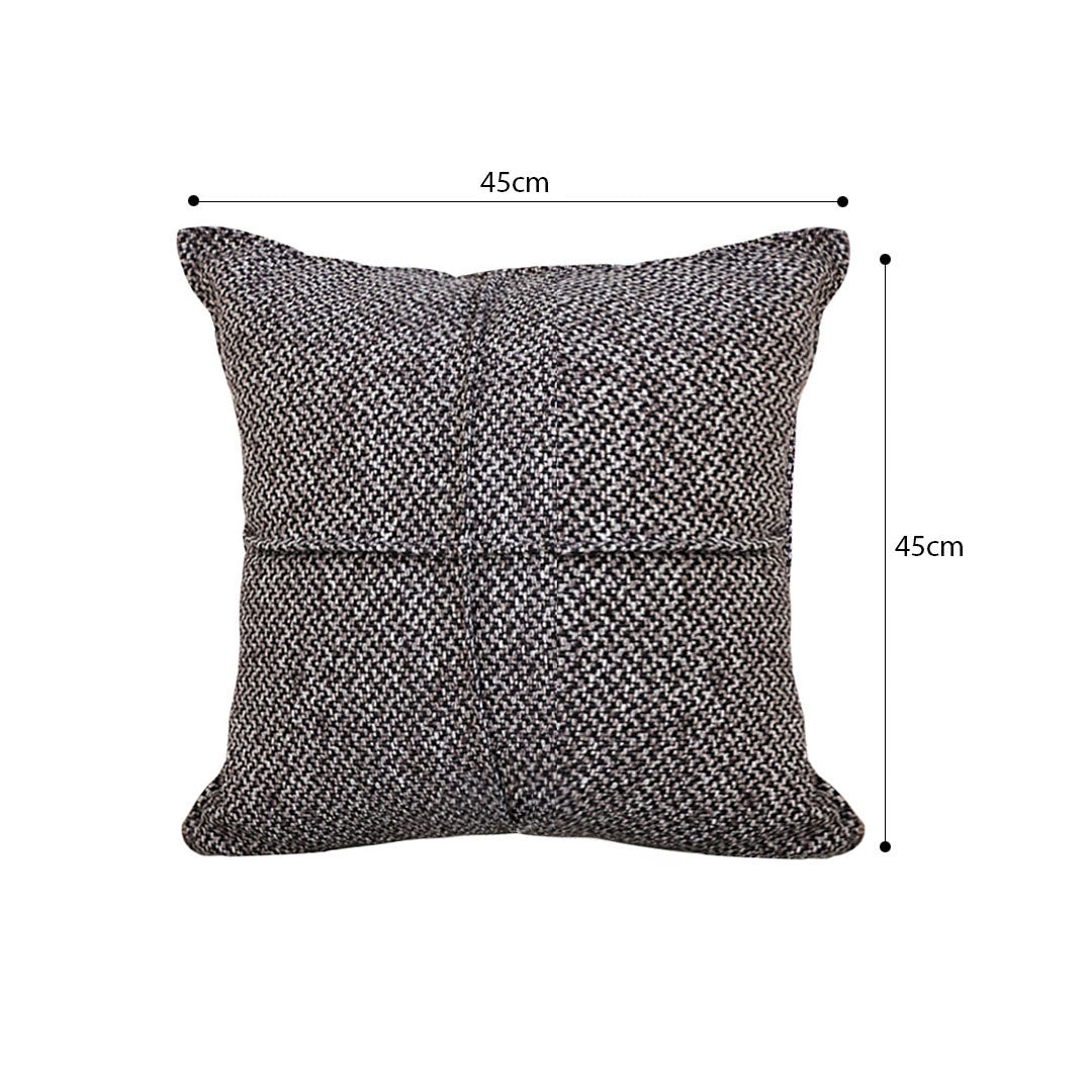 SOGA 45cm  UrbanWeave Charcoal Tweed Pillowcase