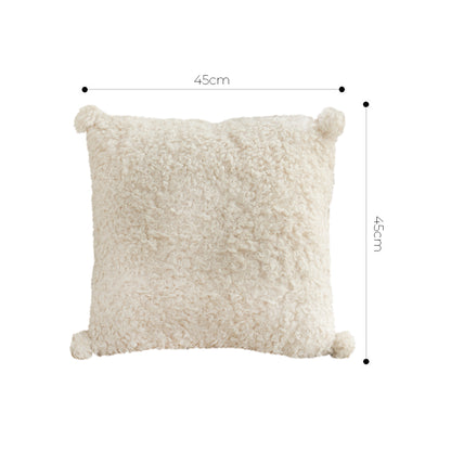 SOGA 45cm Luxe Cream Bouclé Pillowcase