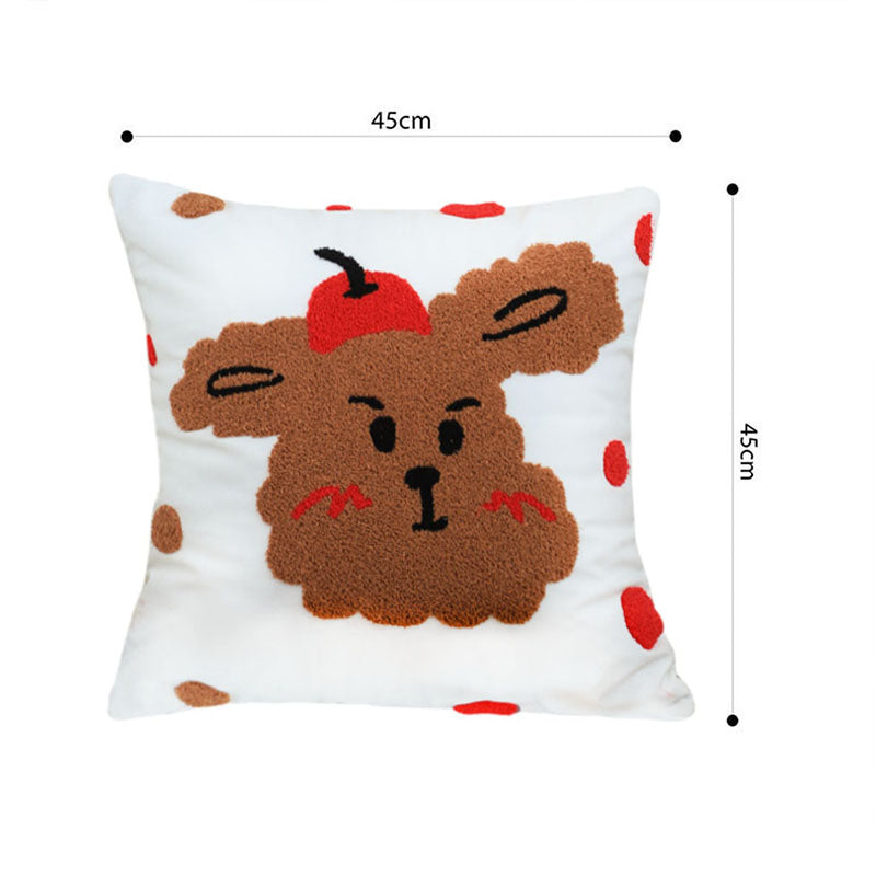 SOGA 45cm Sweet Cherry Bear Hug Decorative Pillowcase