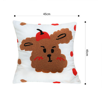 SOGA 45cm Sweet Cherry Bear Hug Decorative Pillowcase