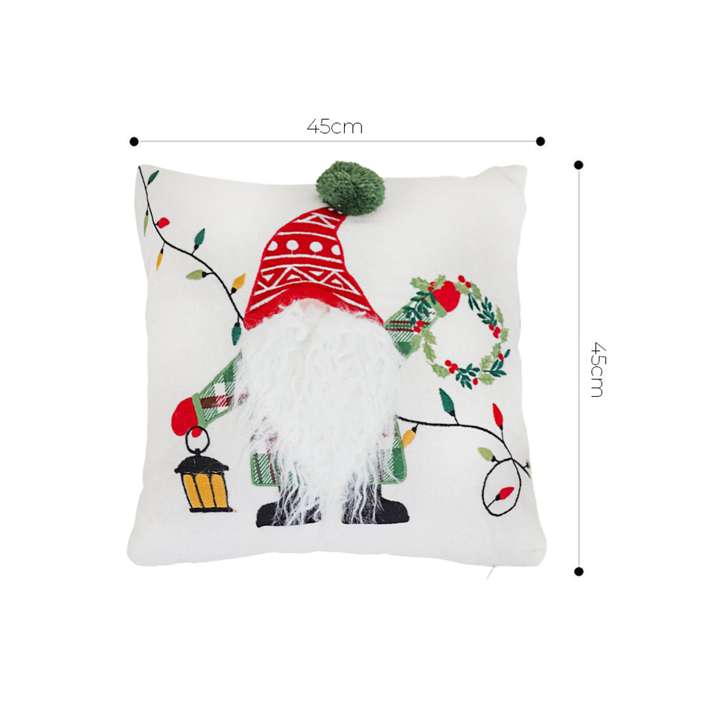 SOGA 45cm Festive Gnome Christmas Pillow Cover