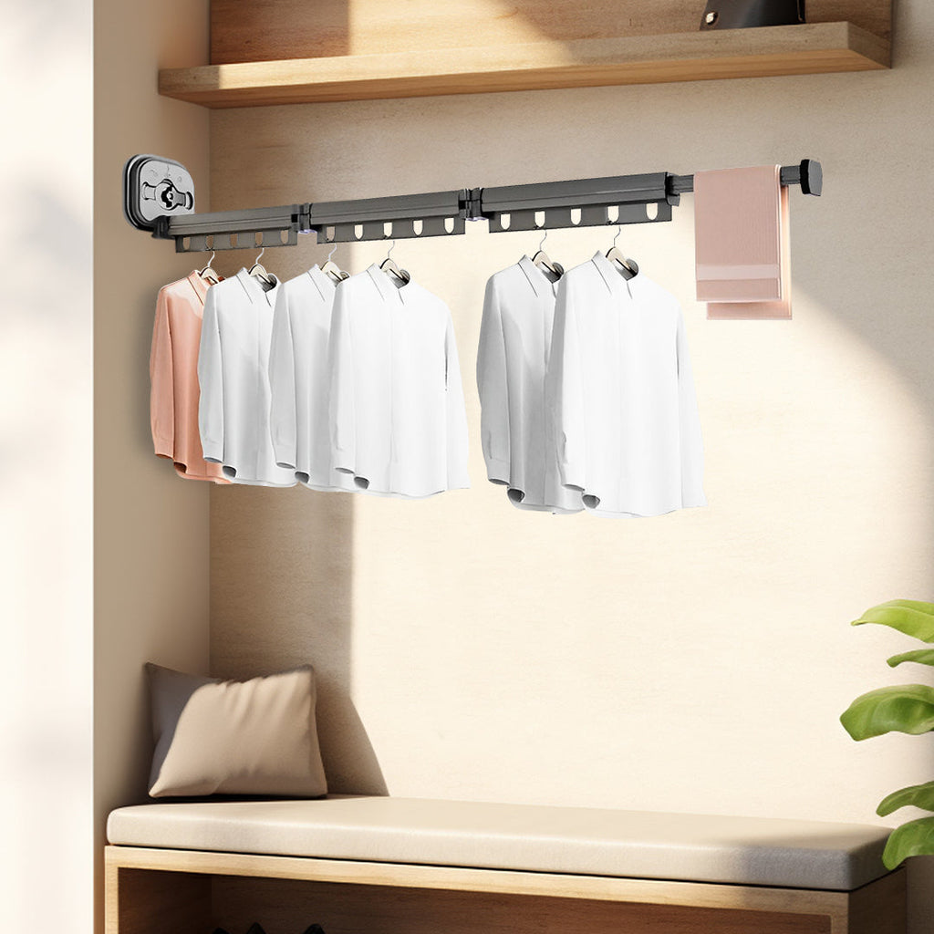 SOGA 2X 50.2 in Wall-Mounted Clothing Dry Rack Retractable Space-Saving Foldable Hanger