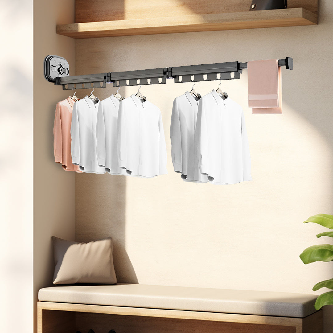 SOGA 2X 50.2 in Wall-Mounted Clothing Dry Rack Retractable Space-Saving Foldable Hanger