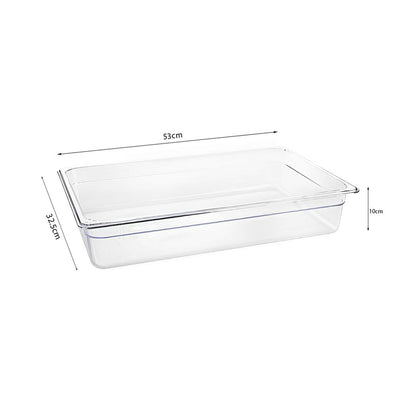 SOGA 100mm Clear Gastronorm GN Pan 1/1 Food Tray Storage Bundle of 4