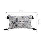SOGA 30x50cm Chic Botanical Bliss Rectangular Pillowcase with Tassel Accents