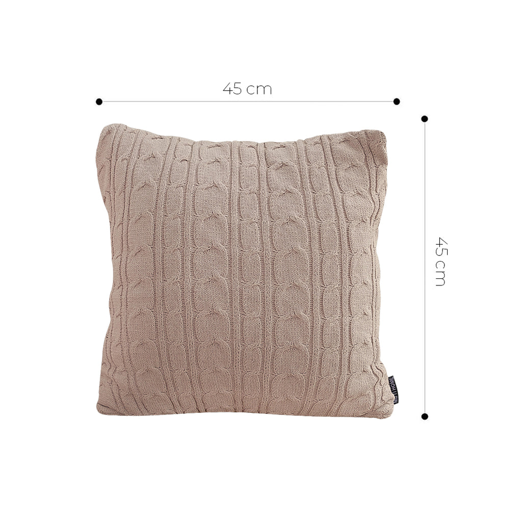SOGA 45cm Dusty Rose Cable Knit Decorative Pillowcase