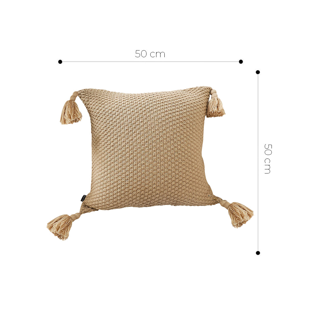 SOGA 50cm Chunky Knit Pillowcase (Warm Beige)