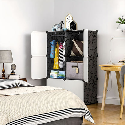 SOGA 3 Tier 6-Cube Portable Wardrobe Divide-Grid Modular Storage Organiser Foldable Closet