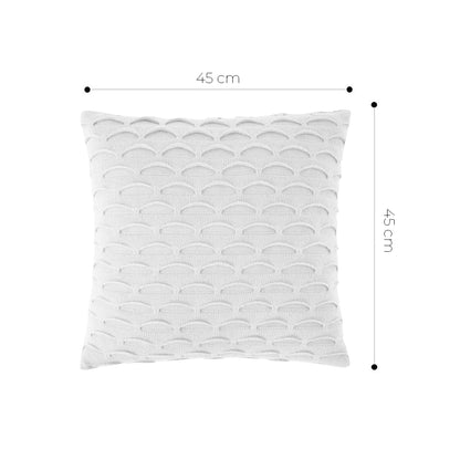 SOGA 45cm Scalloped Wave Pillowcase (Pure White)