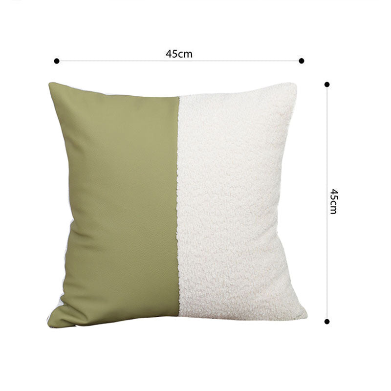 SOGA 45cm Modern Two-Tone Green & Cream Pillowcase
