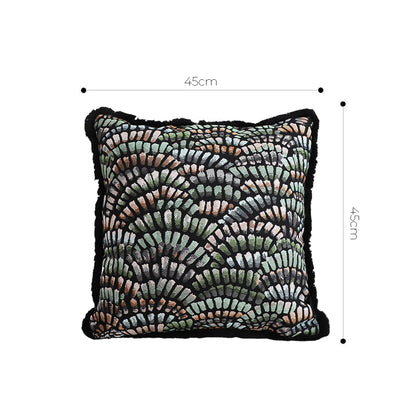 SOGA 45cm Regal Peacock Jacquard Pillow Cover