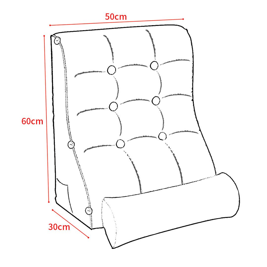 SOGA 4X 60cm White Triangular Wedge Lumbar Pillow Headboard Backrest Sofa Bed Cushion Home Decor