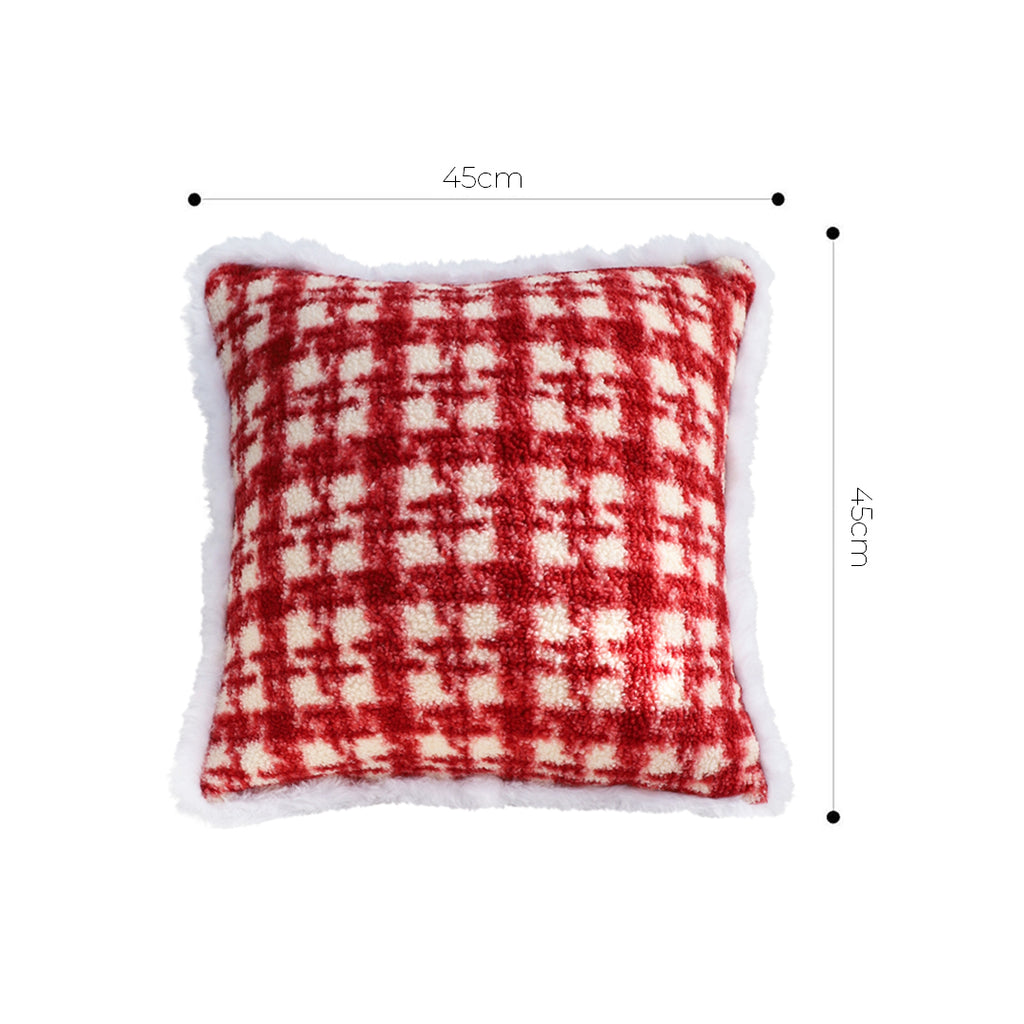 SOGA 45cm Country Plaid Throw Pillow Cover