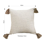 SOGA 50cm Beige Pillow Textured Throw Cover, Luxurious Rib Knit Ribbed Cotton Throw Pillow