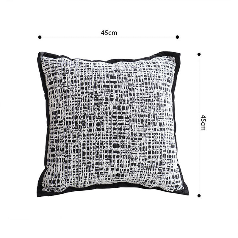 SOGA 45cm Abstract Grid Monochrome Pillowcase