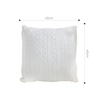 SOGA 45cm Cable Knit Pure Pillowcase
