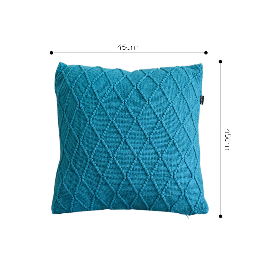 SOGA 45cm Turquoise Diamond Knit Pillowcase