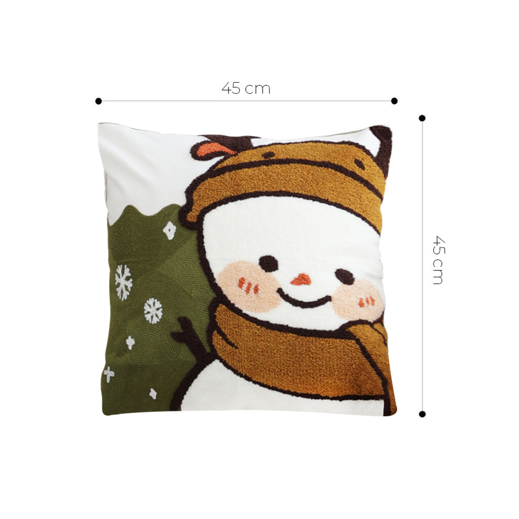 SOGA 45cm Festive Snowman Christmas Decorative Pillowcase