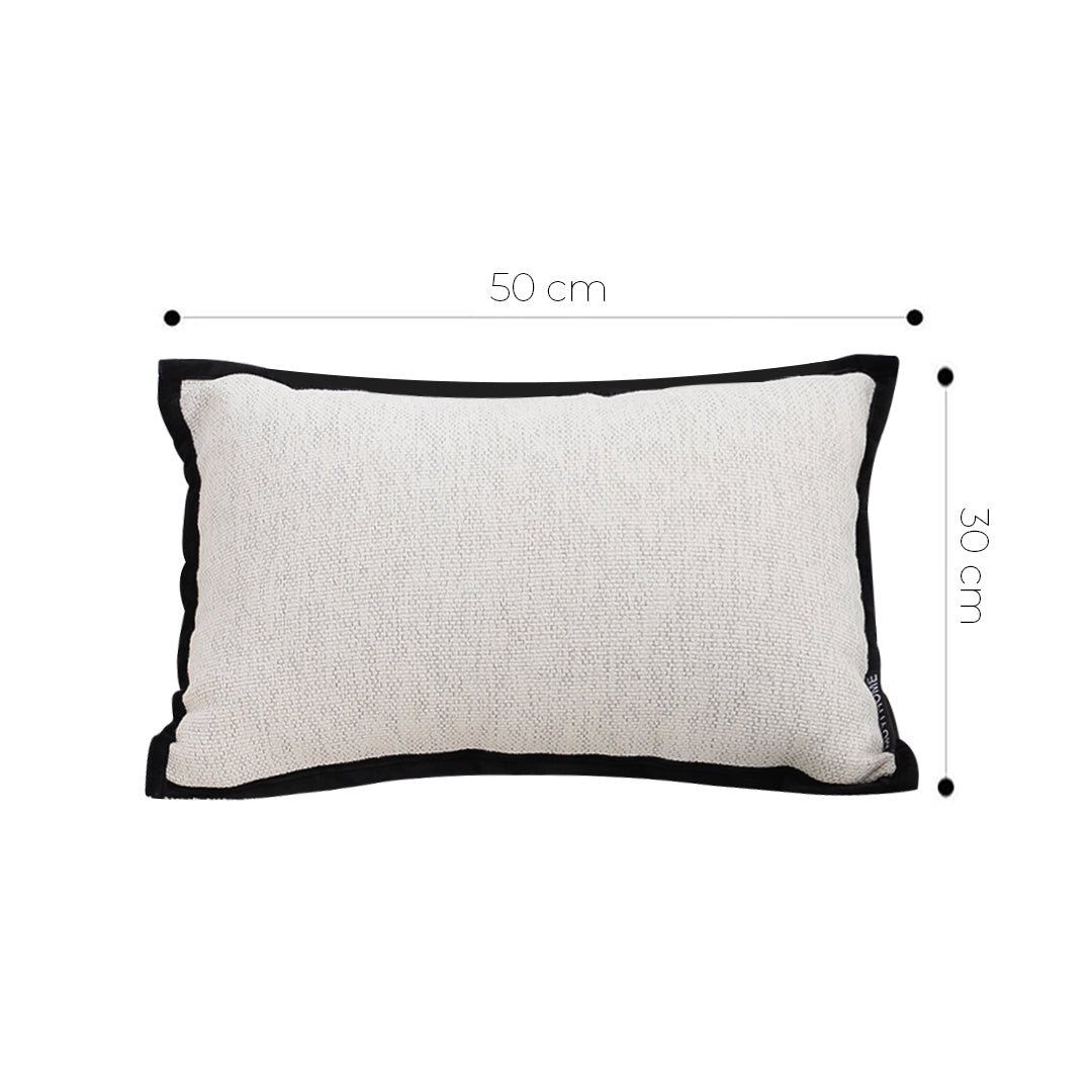 SOGA 30x50cm Olive Green Minimalist Lumbar Pillowcase with Black Trim