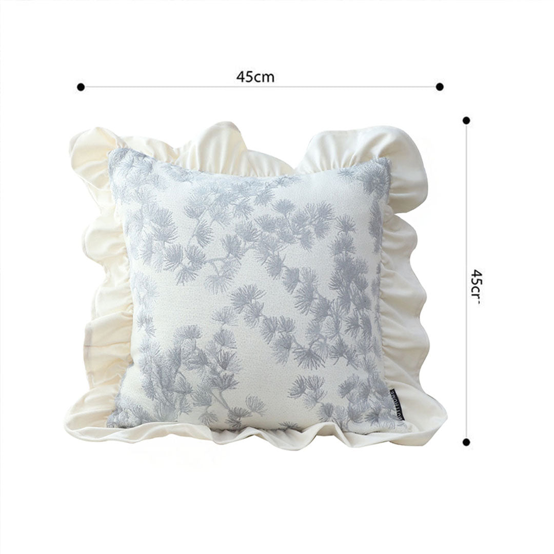SOGA 2X 45cm White Floral with Ruffle Trim Pillowcase