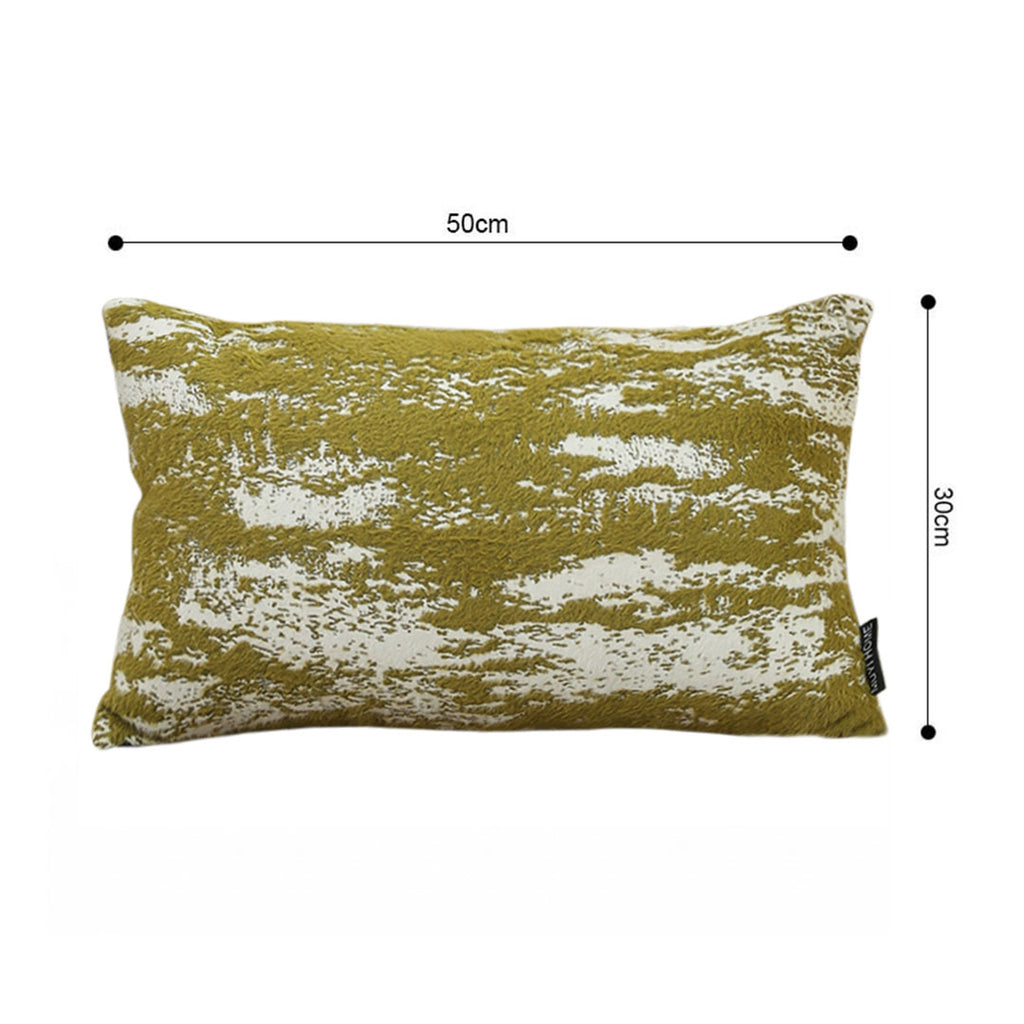 SOGA 30x50cm Olive Green & White Textured Decorative Pillowcase