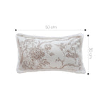 SOGA 2X 30x50cm Taupe Floral Embroidered Pillowcase
