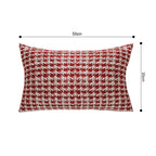 SOGA 30x50cm Cozy Textured Red & White Pillowcase