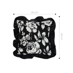 SOGA 45cm Black Floral Throw Pillowcase with Ruffle Edges