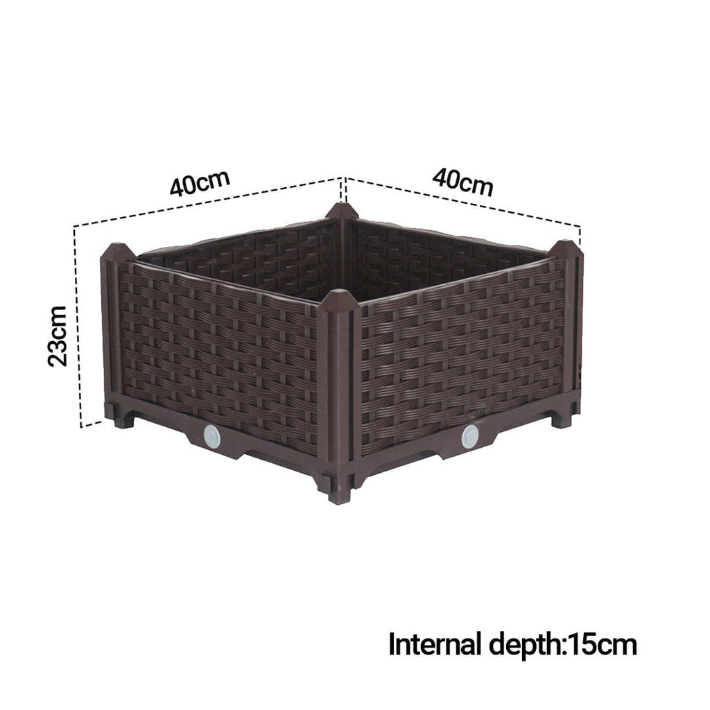 SOGA 40cm Raised Planter Box Vegetable Herb Flower Outdoor Plastic Plants Garden Bed