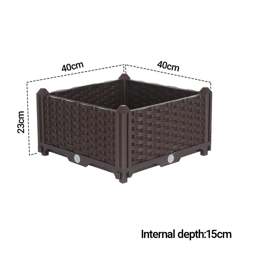 SOGA 40cm Raised Planter Box Vegetable Herb Flower Outdoor Plastic Plants Garden Bed