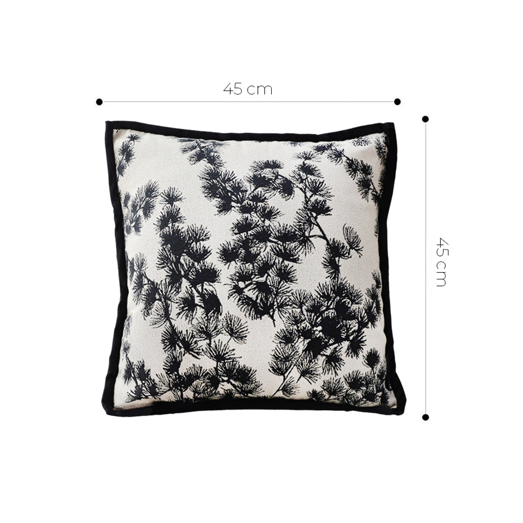 SOGA 45cm Black Floral Pillowcase