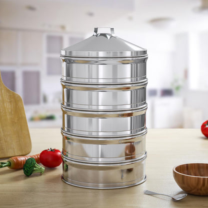 SOGA 2X 5 Tier Stainless Steel Steamers With Lid Work inside of Basket Pot Steamers 22cm