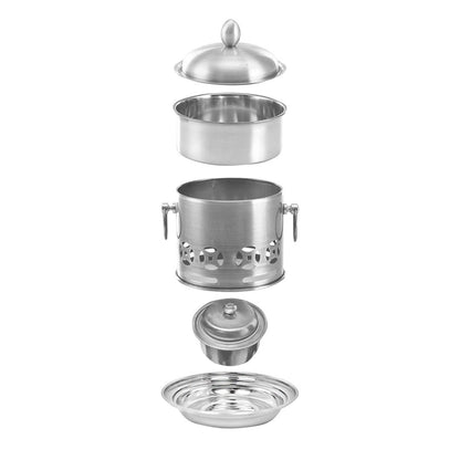 SOGA 4X Stainless Steel Mini Asian Buffet Hot Pot Single Person Shabu Alcohol Stove Burner with Lid