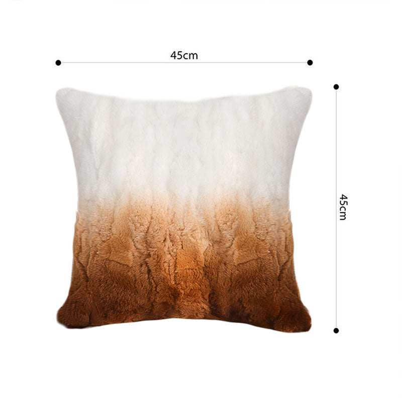 SOGA 45cm Luxury Gradient Faux Fur Pillowcase