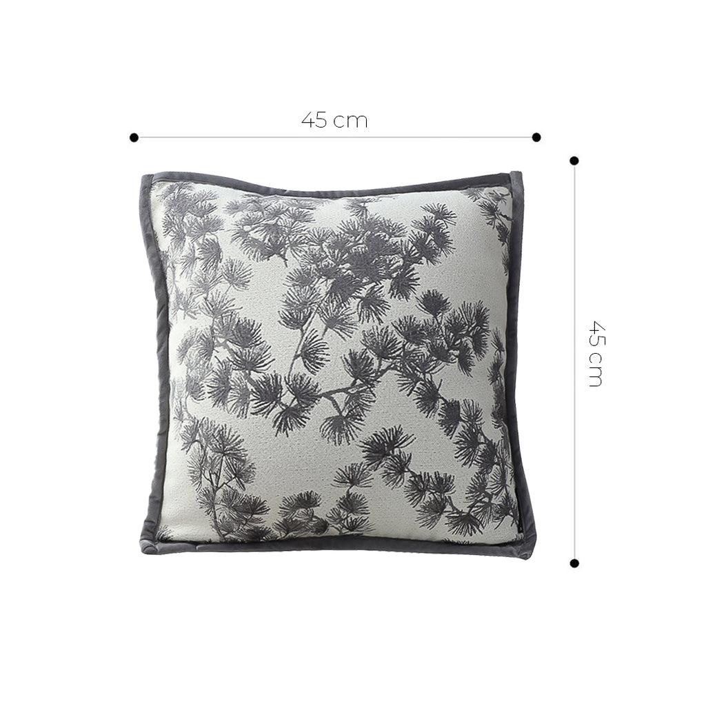 SOGA 45cm Dark Gray Floral Pillowcase