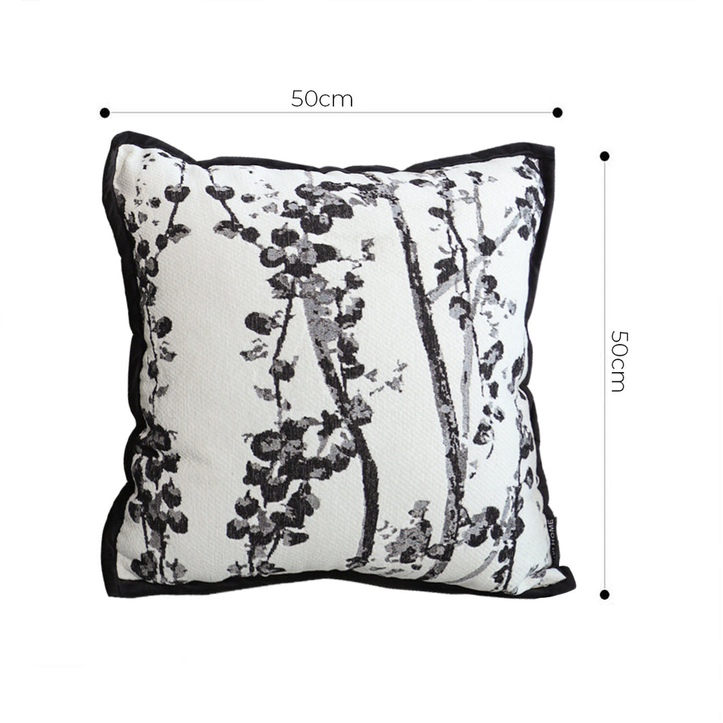 SOGA 45cm Black & White Botanical Modern Pillowcase