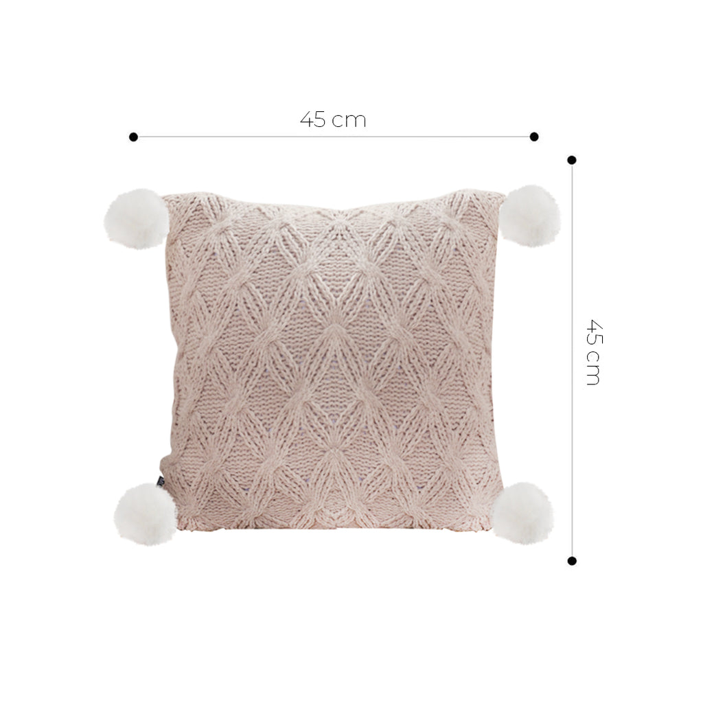 SOGA 45cm Diamond Knit Texture Brown Throw Pillowcase