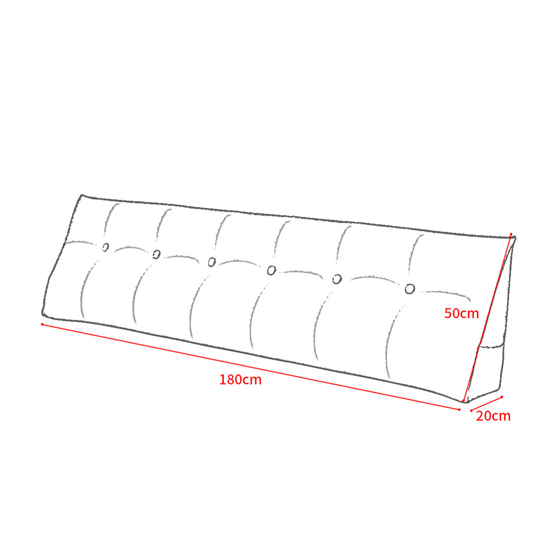 SOGA 70.9in Crabapple Red Triangular Wedge Bed Pillow Headboard Backrest Bedside Tatami Cushion Home Decor