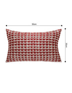 SOGA 2X 30x50cm Cozy Textured Red & White Pillowcase
