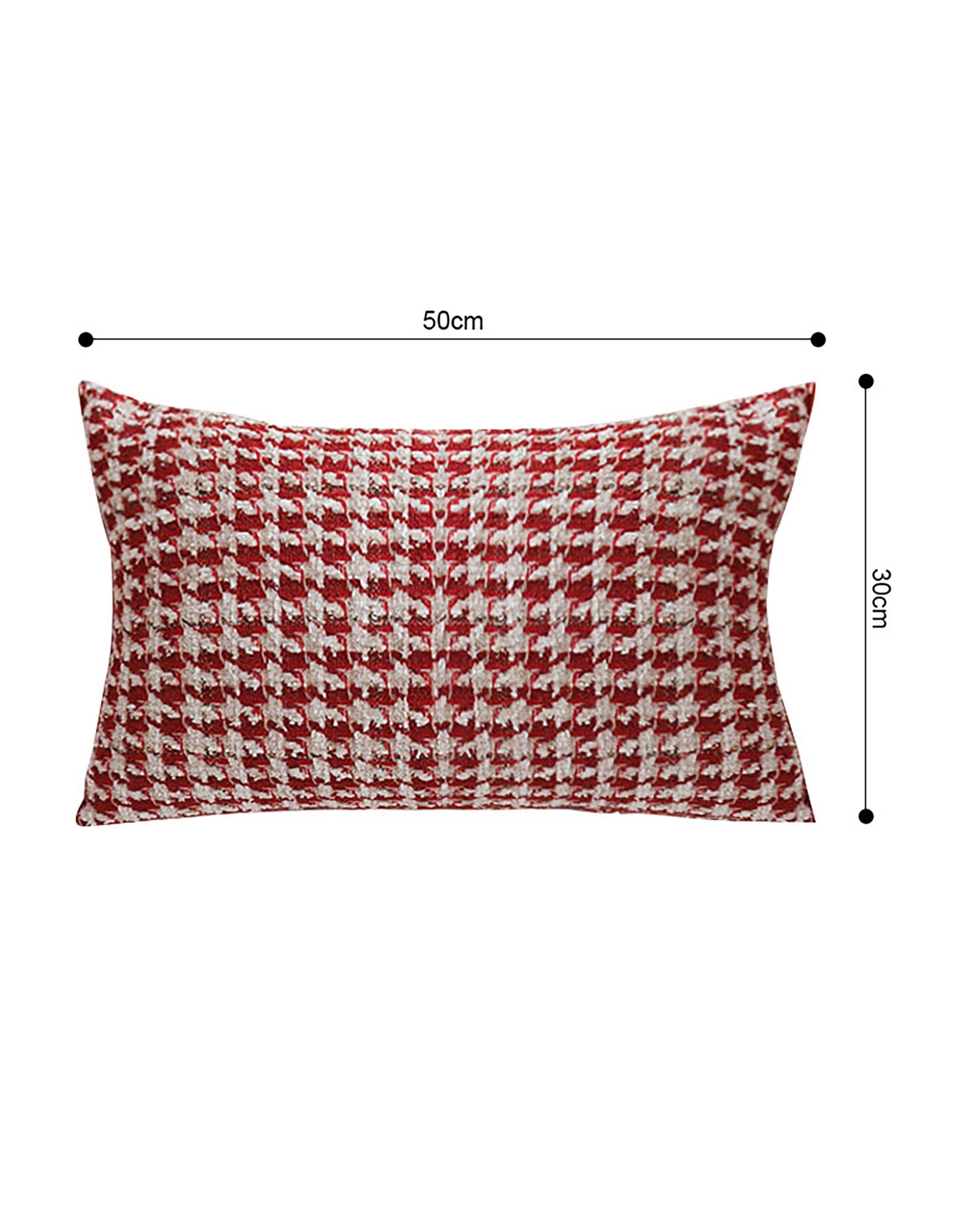 SOGA 2X 30x50cm Cozy Textured Red & White Pillowcase