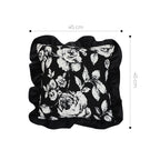 SOGA 2X 30x50 Rectangular Rustic Black Floral Ruffle Pillow Cover