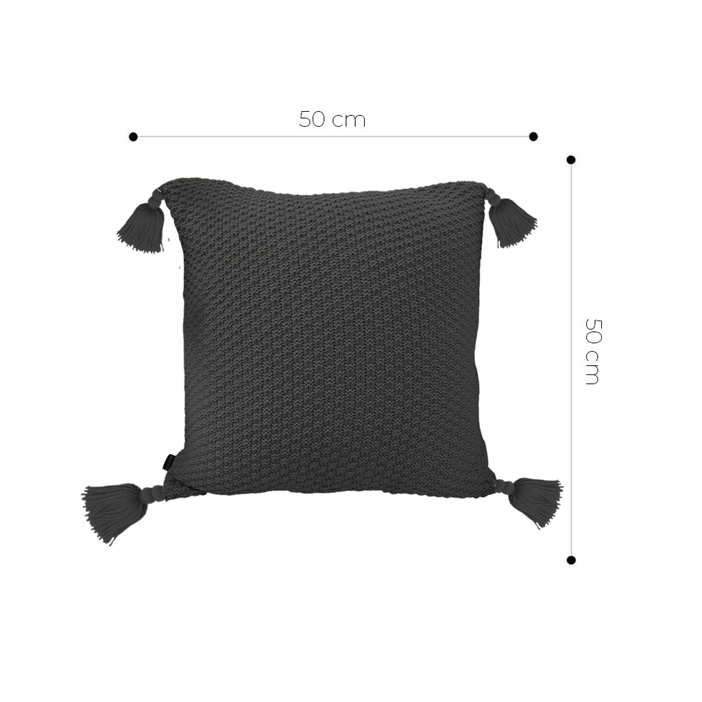 SOGA 50cm Chunky Knit Pillowcase (Charcoal Gray)